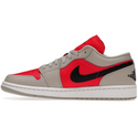 Jordan 1 Retro Low (Light Iron Ore Siren Red)