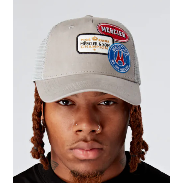 Original Badge Mesh Trucker (Grey) | Dapper Beast