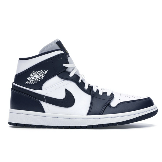 Jordan 1 Mid (White Metallic Gold Obsidian)