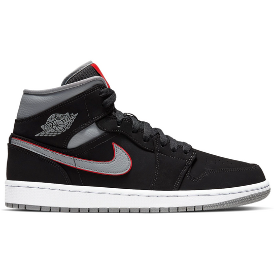 Jordan 1 Mid (Black Particle Grey Gym Red)