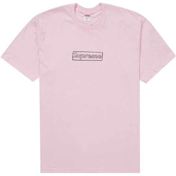 Supreme KAWS Chalk Logo Tee (Light Pink)