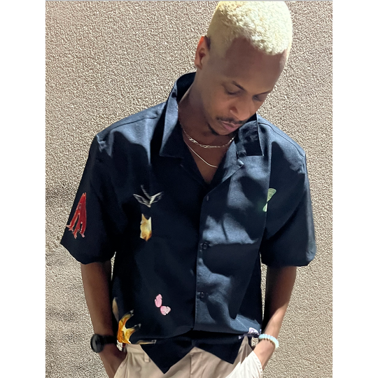 Palms and Roses Cargo Polo (Black)