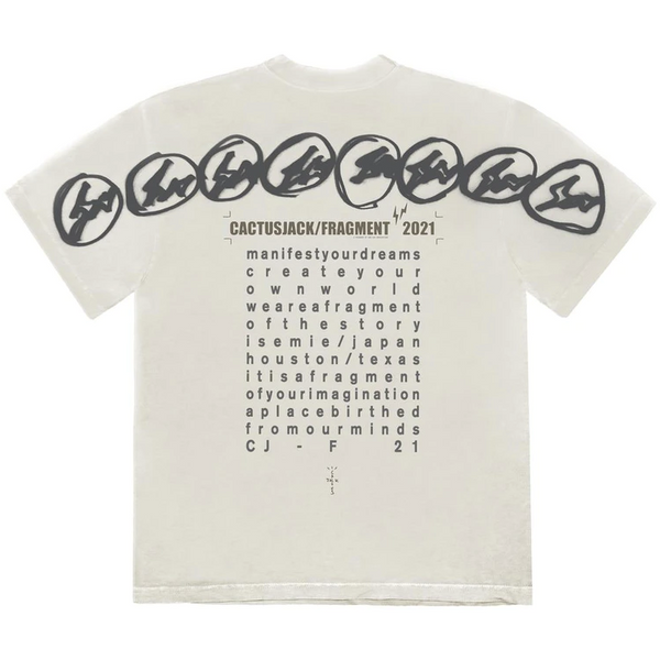 Travis Scott Cactus Jack For Fragment Manifest T-shirt (Cream)
