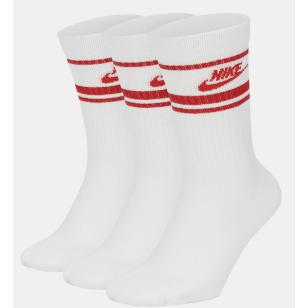 NIKE Sportswear Essential Crew Socks (3 Pack) White