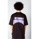 Palm and Roses Oversized  Street Runners T-Shirt (Black)