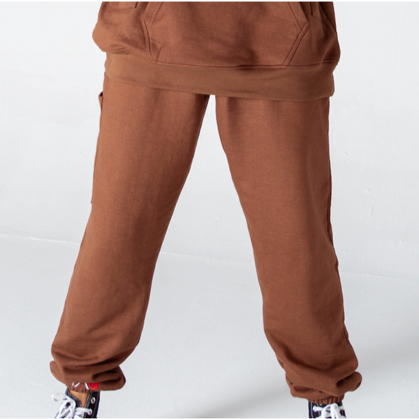 Palm and Roses Loose Fitted Joggers (Brown)