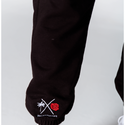 Palm and Roses Loose Fitted Joggers (Black)