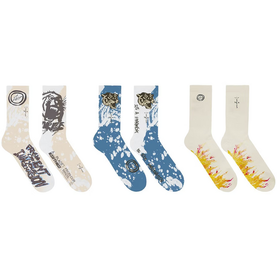 Travis Scott Cactus Jack For Fragment Socks (3 Pack) Multi