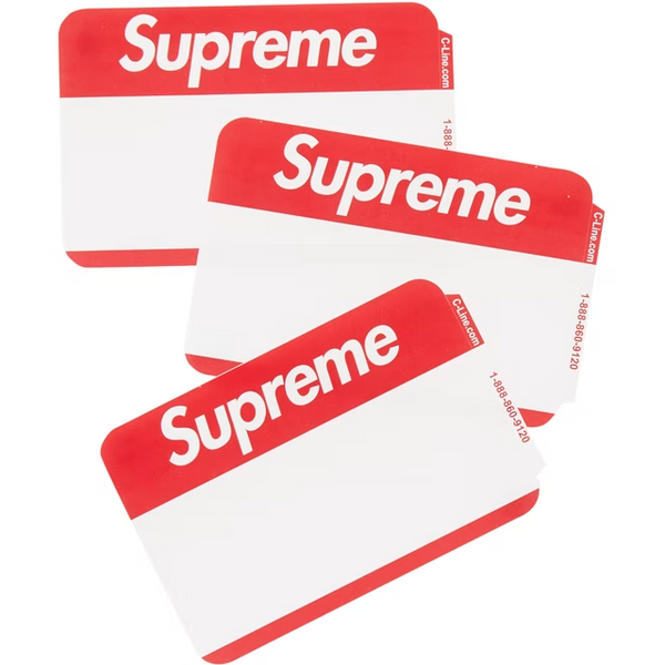 Supreme Name Badge Stickers (Pack of 100) (Red)