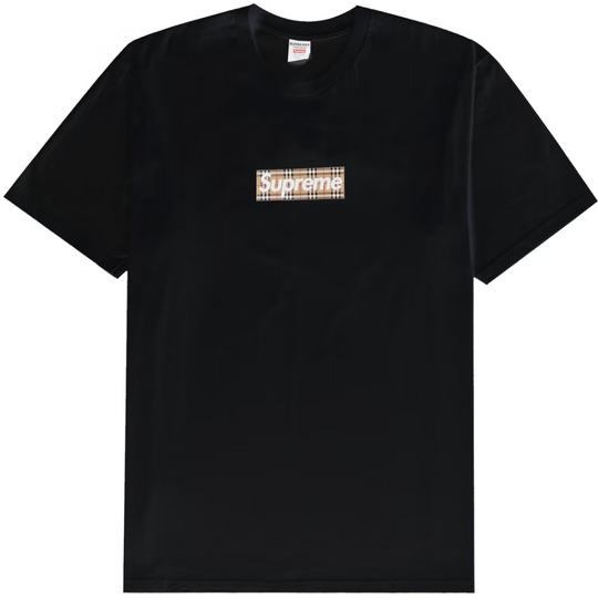 Supreme Burberry Box Logo Tee Black