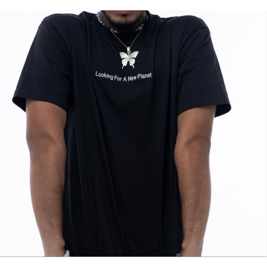 Palm and Roses Oversized T-shirt (Black)