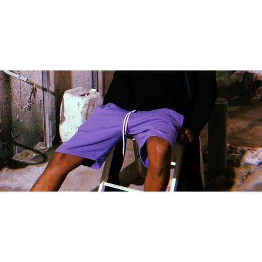 Palms and Roses Shorts (Purple)