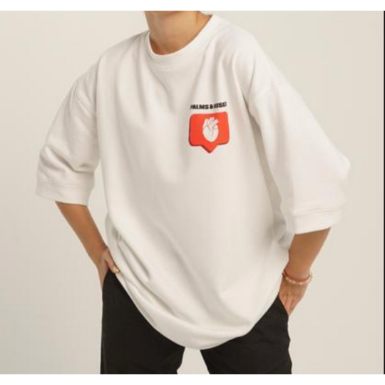 Palms and Roses Heart T-Shirts (White)