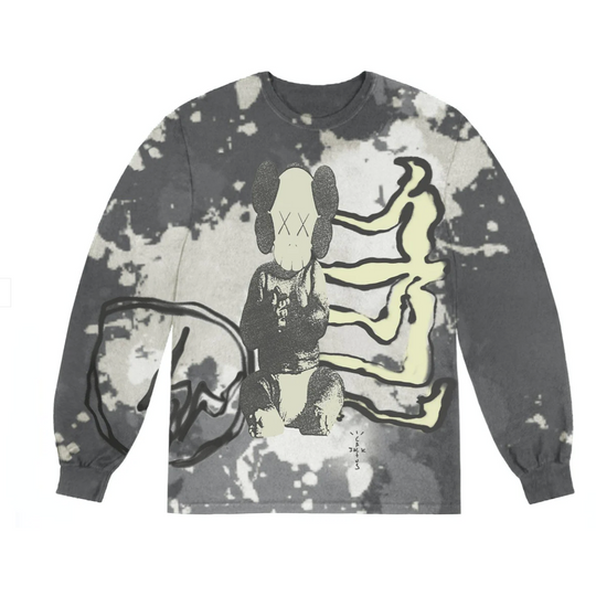TRAVIS SCOTT CACTUS JACK + KAWS FOR FRAGMENT L/S T-SHIRT (MULTI GREY)