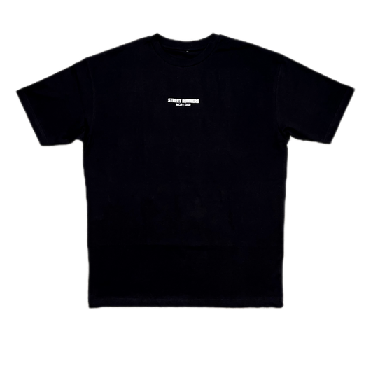 Palm and Roses Oversized  Street Runners T-Shirt (Black)